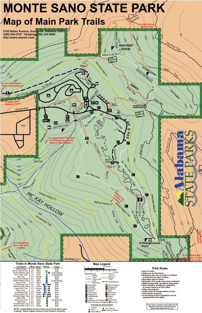 Monte Sano State Park Map